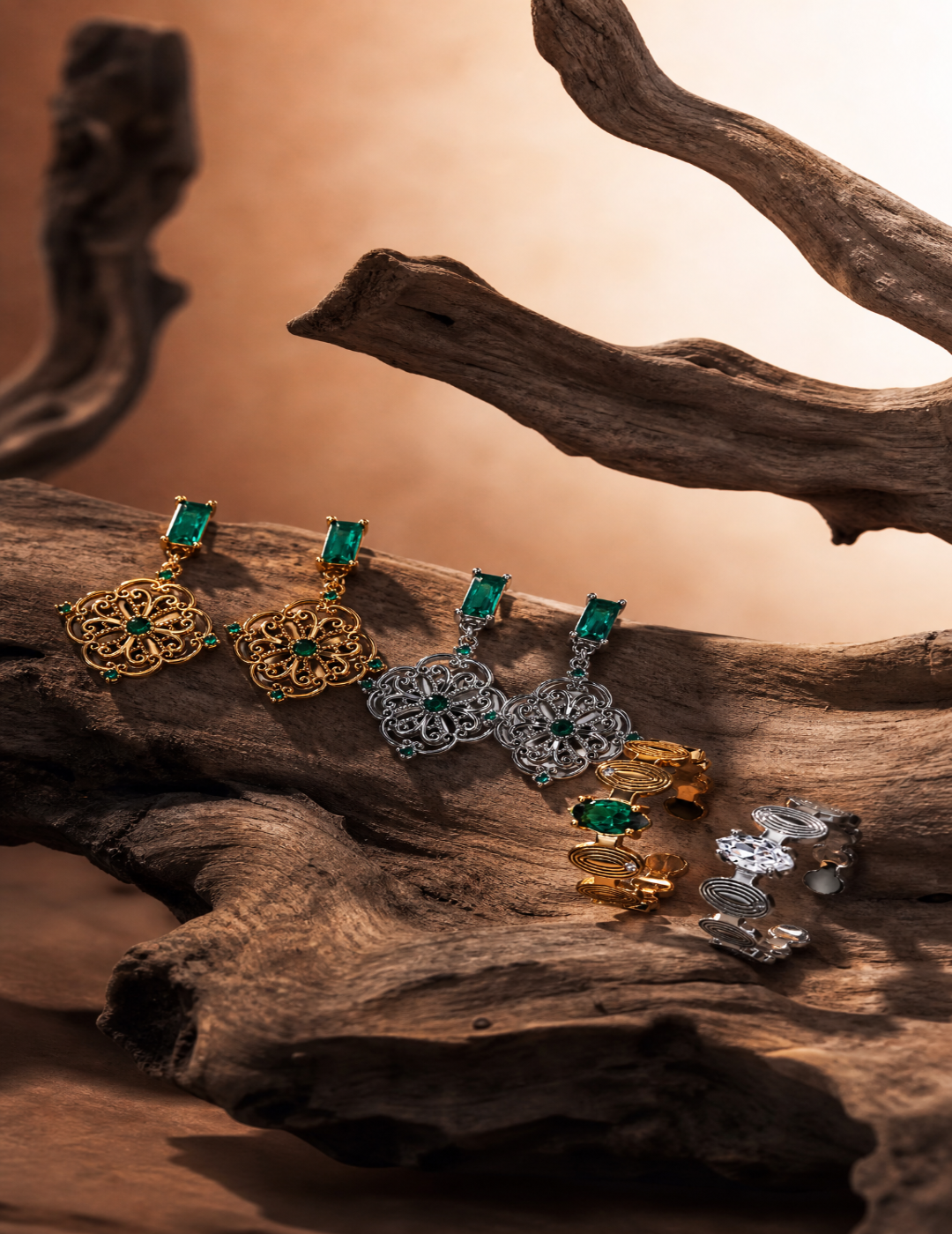 Filigree Emerald Clover Collection