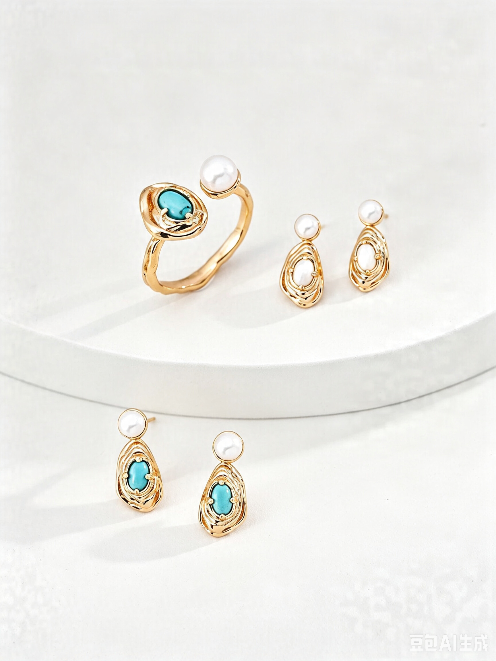 Coastal Oyster Sculpted Jewelry Set
