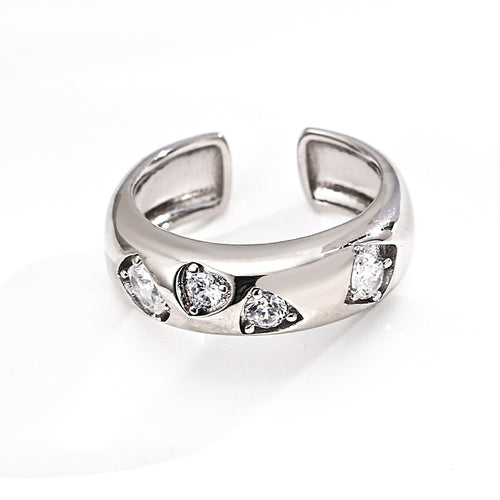 Curved Heart Gem Statement Ring