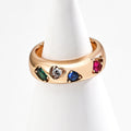 Curved Heart Gem Statement Ring