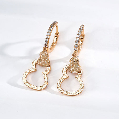 Double Gourd Dangle Hoop Earrings