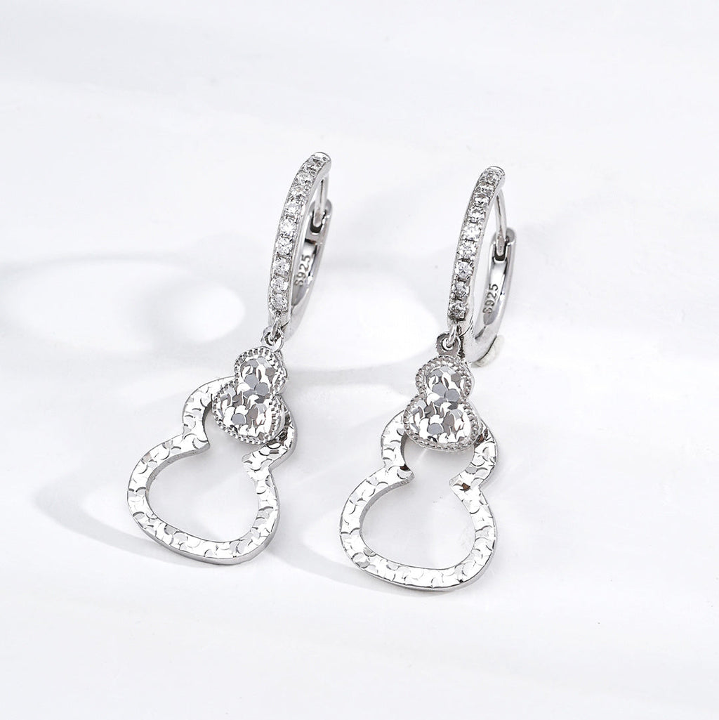 Double Gourd Dangle Hoop Earrings