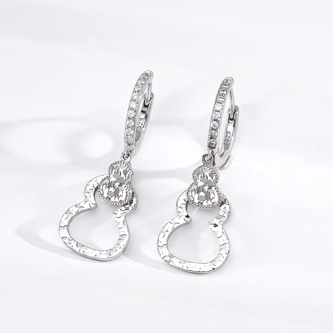 Double Gourd Dangle Hoop Earrings