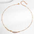 Minimalist Curved Bar Diamond Necklace