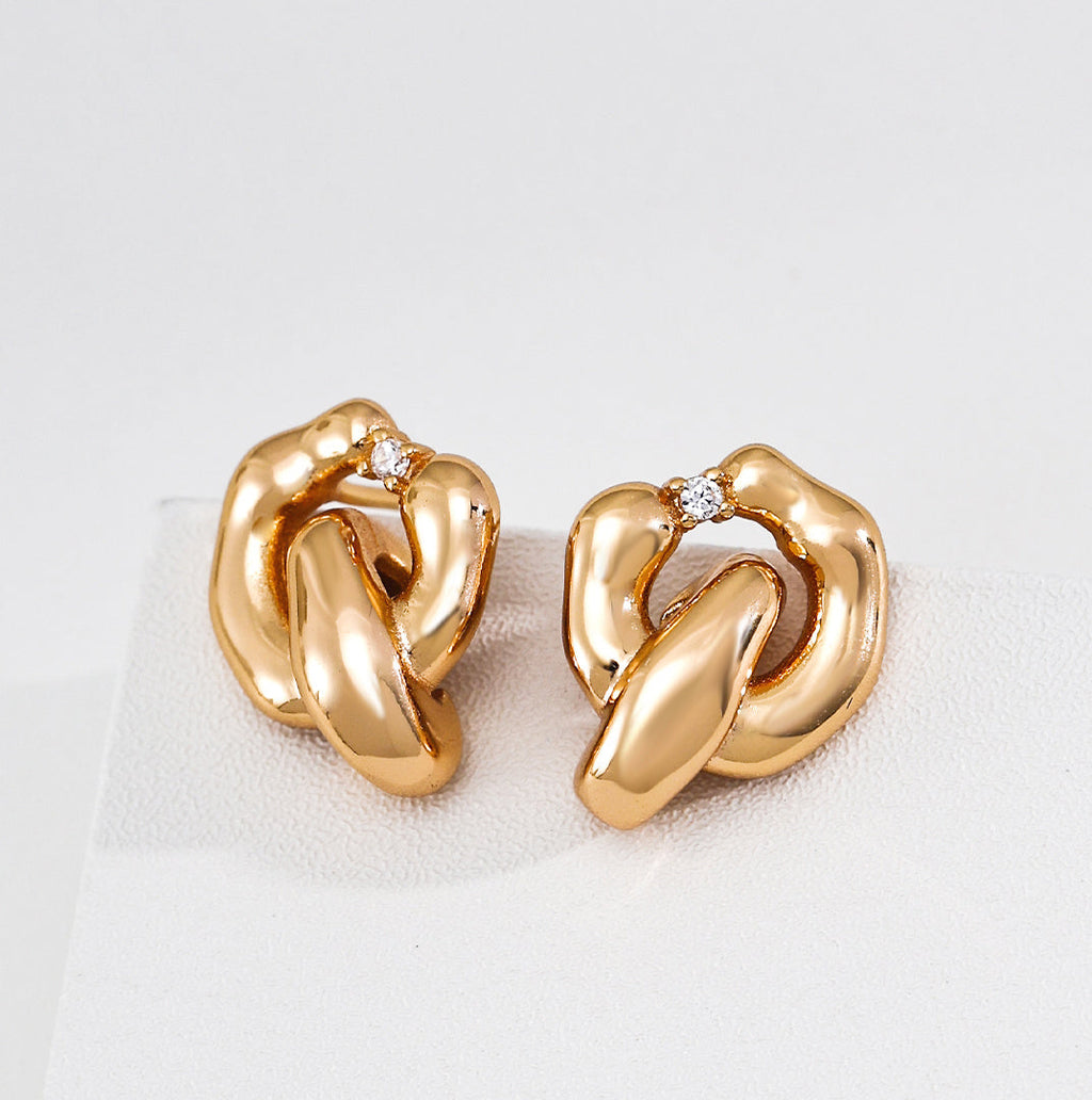 Interlocked Link Stud Earrings