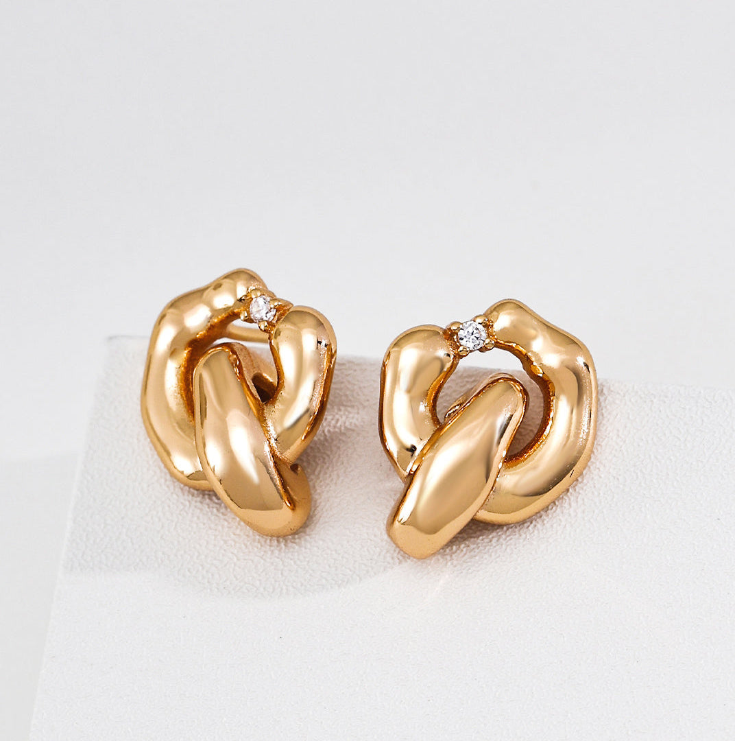 Interlocked Link Stud Earrings