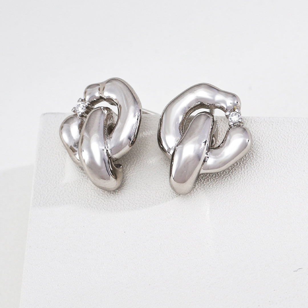 Interlocked Link Stud Earrings
