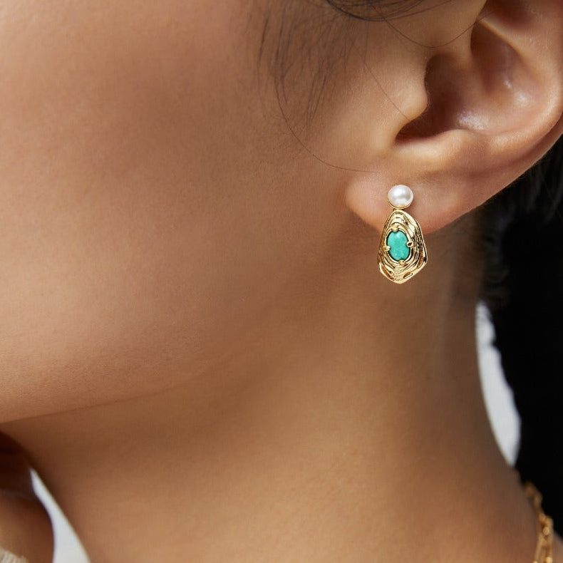 Drop Oyster Shell Earrings