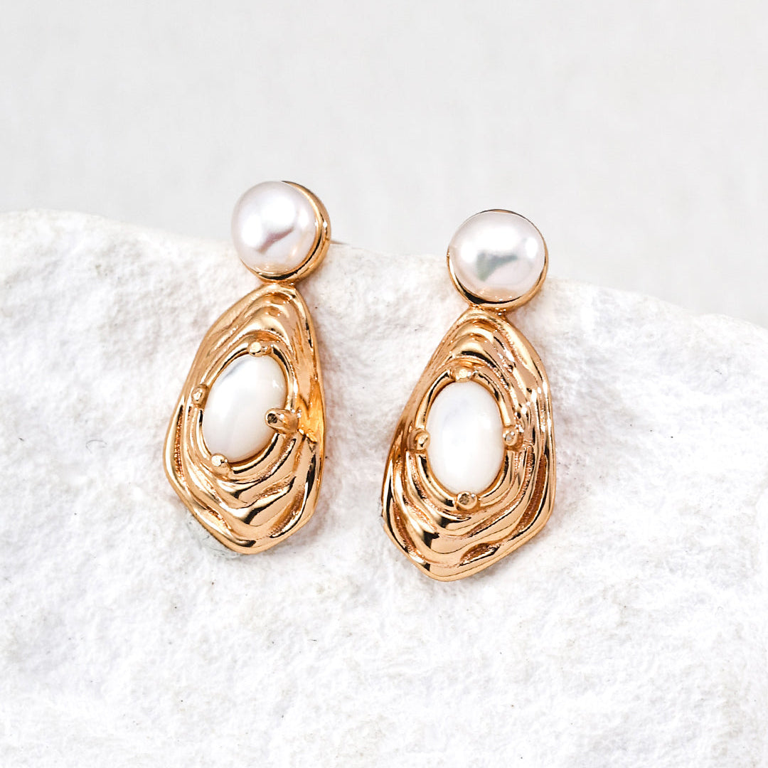 Drop Oyster Shell Earrings