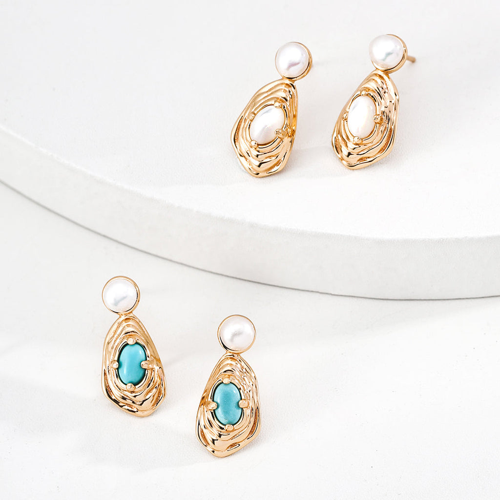 Drop Oyster Shell Earrings