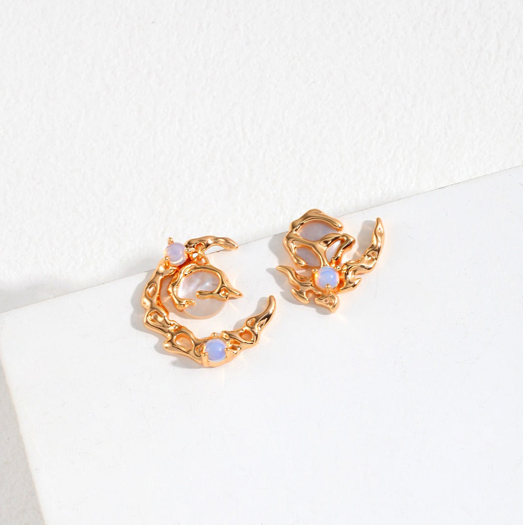 Crescent Branch Drop Earrings