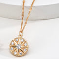 Celestial North Star Crystal Coin Necklace