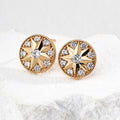 North Star Crystal Coin Stud Earrings