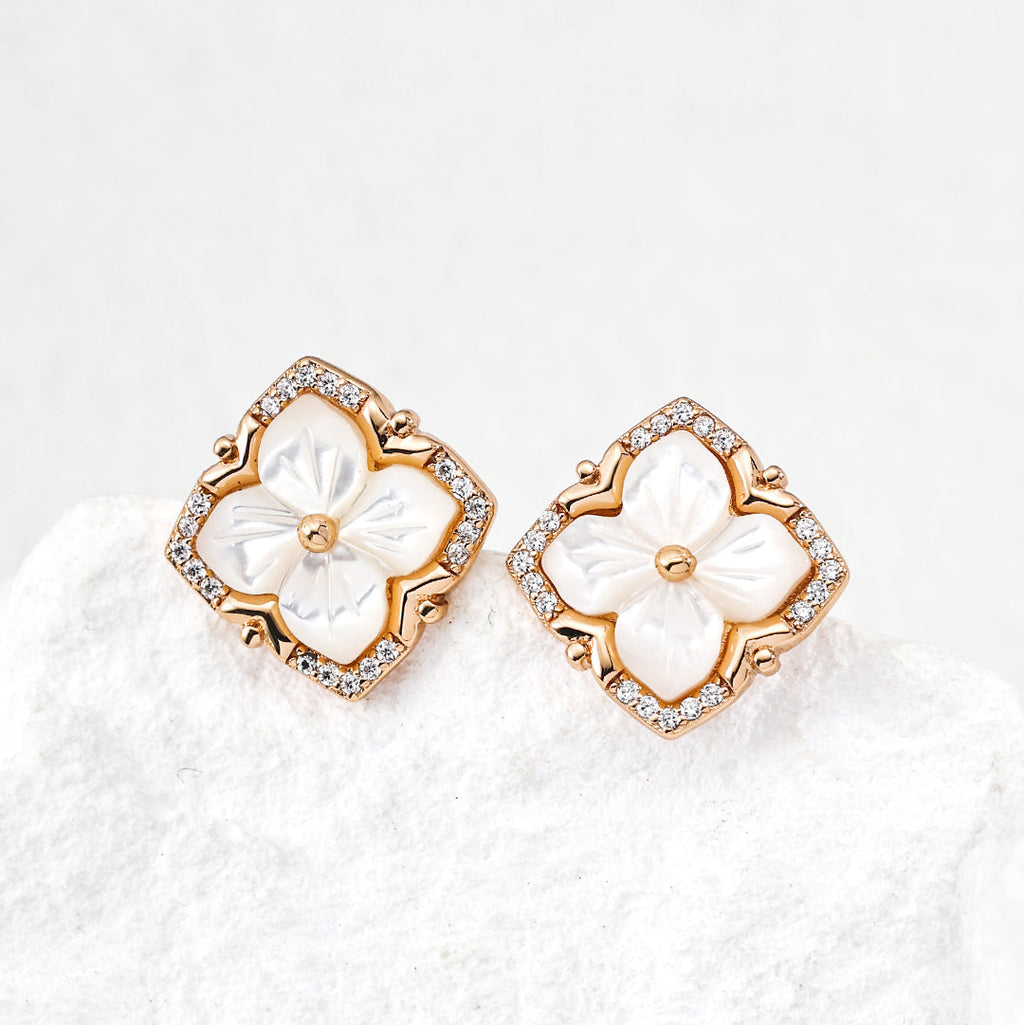 Timeless Clover Floral Stud Earrings