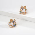 Mosaic Multi-Stone Stud Earrings
