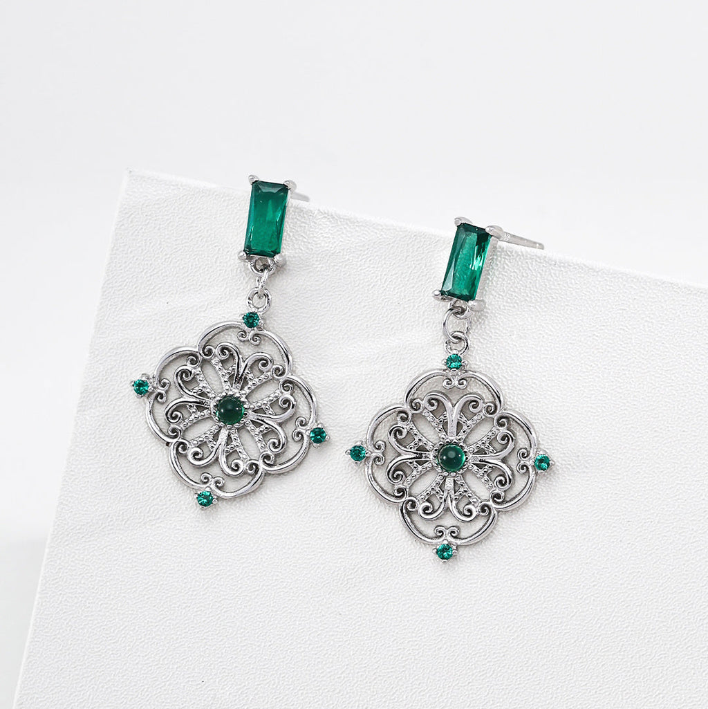 Four-Leaf Clover Drop Earrings