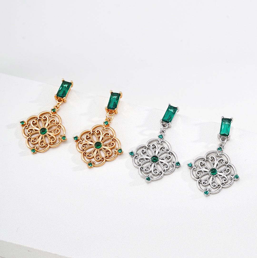 Four-Leaf Clover Drop Earrings