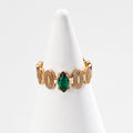 Unique Spiral Band Gemstone Rings