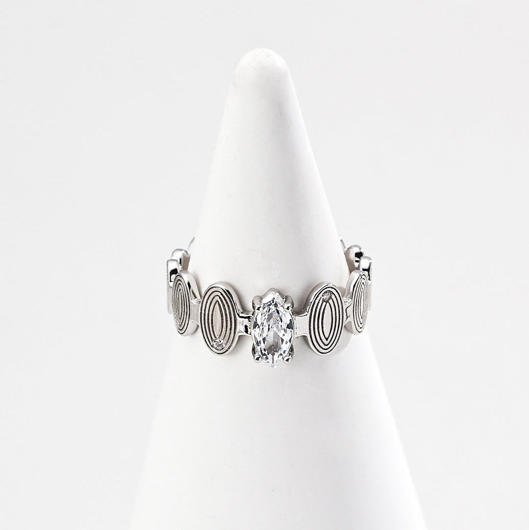 Unique Spiral Band Gemstone Rings